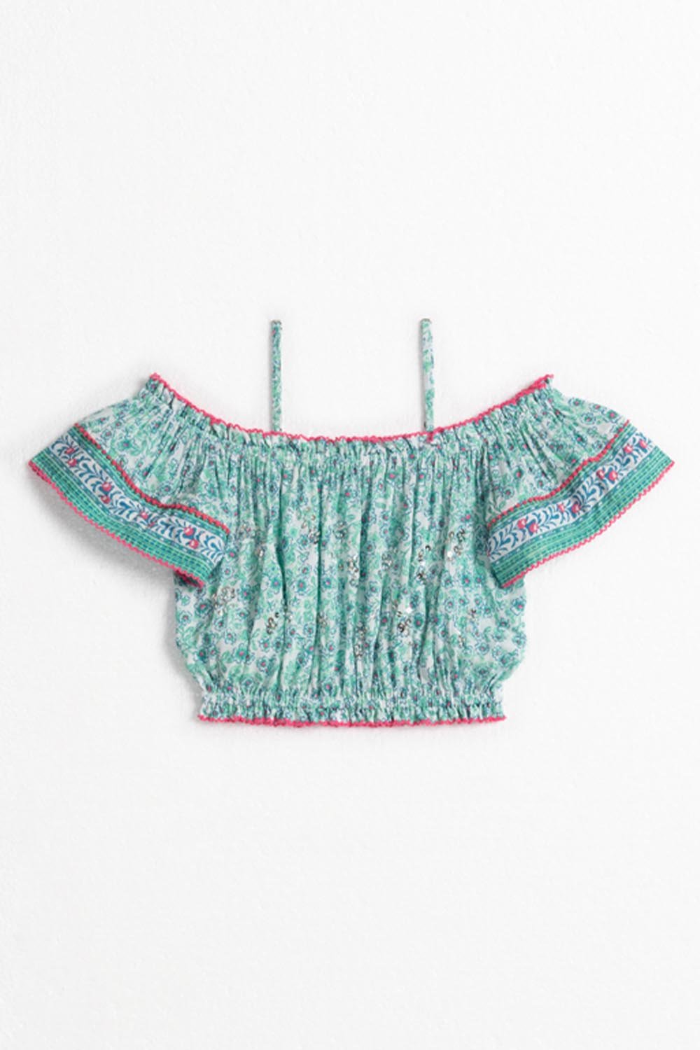 Kids Top Donna - Aqua Anemone - Poupette St Barth