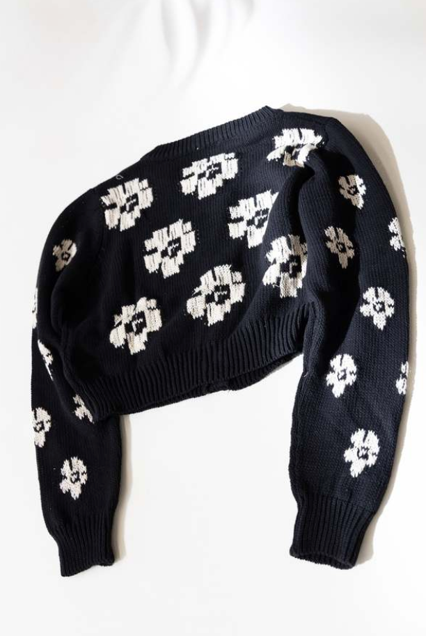 Vera Knit Cardigan | Black  &  White