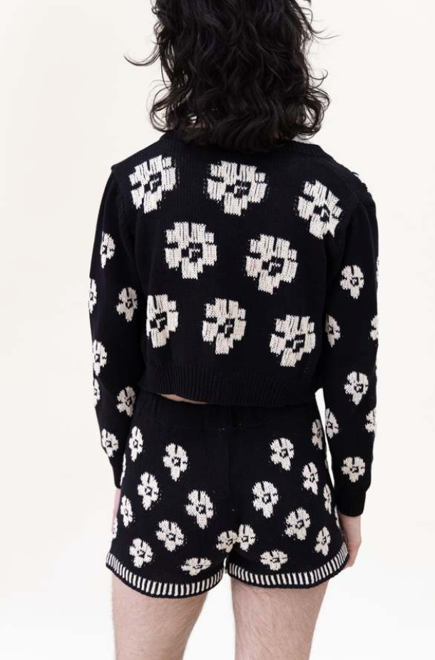 Vera Knit Cardigan | Black  &  White