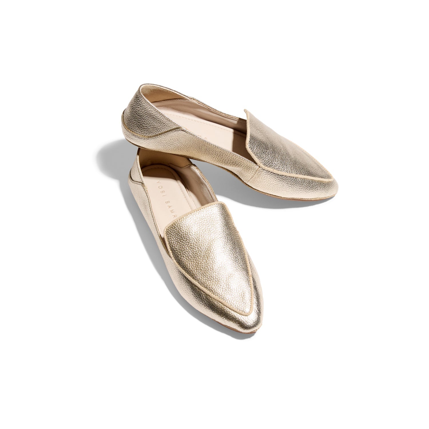 VIVINA IN GOLD METALLIC LEATHER - Yosi Samra  - Women's Flats