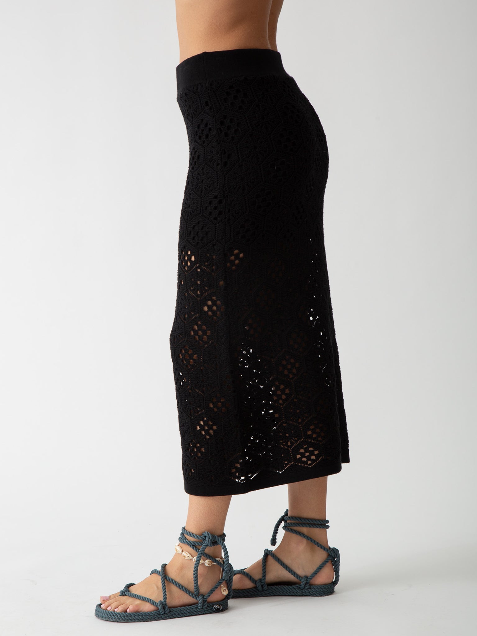 Angelina Skirt - Crochet Onyx | Electric & Rose