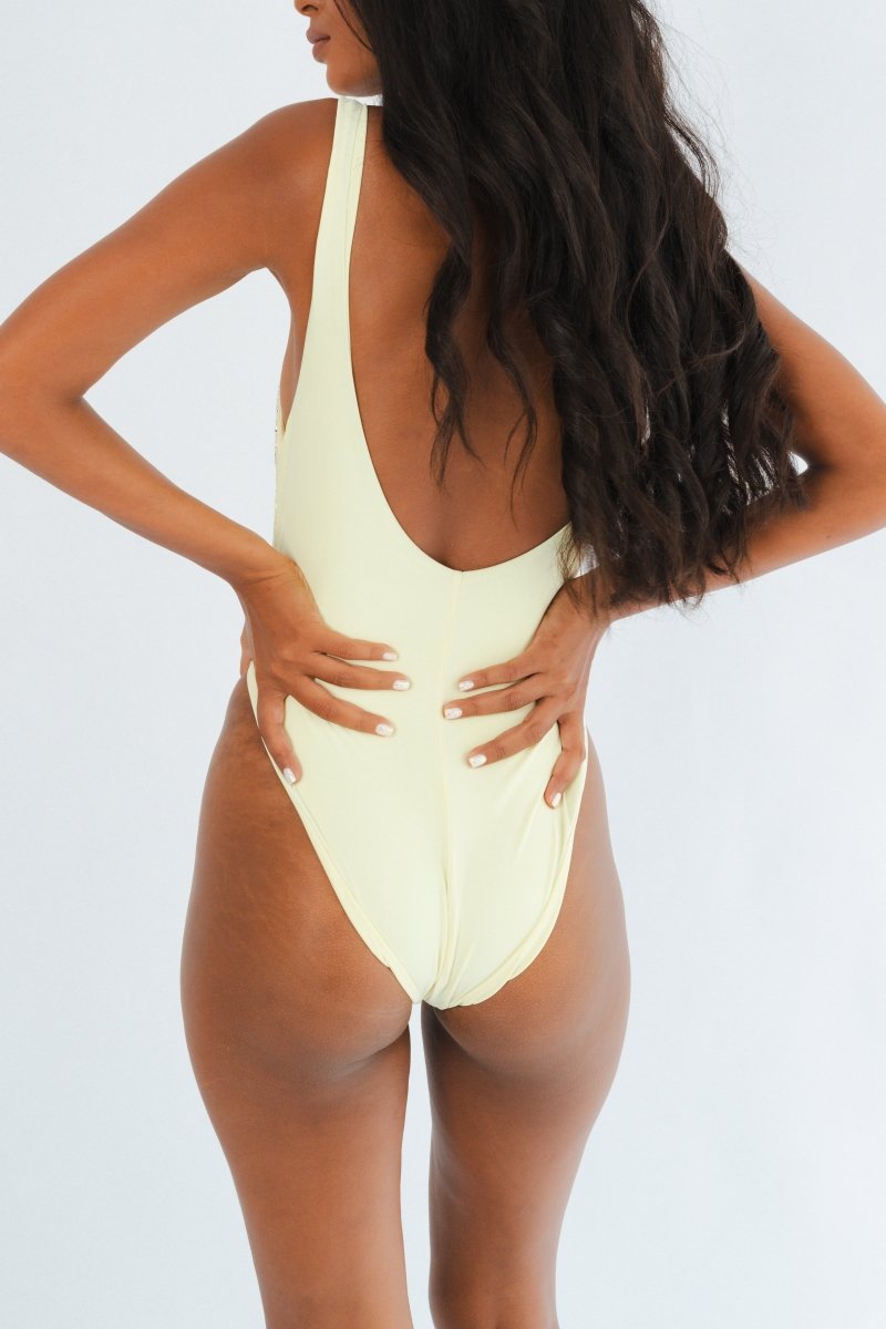 Orca Hand Beaded Swimsuit | Yellow