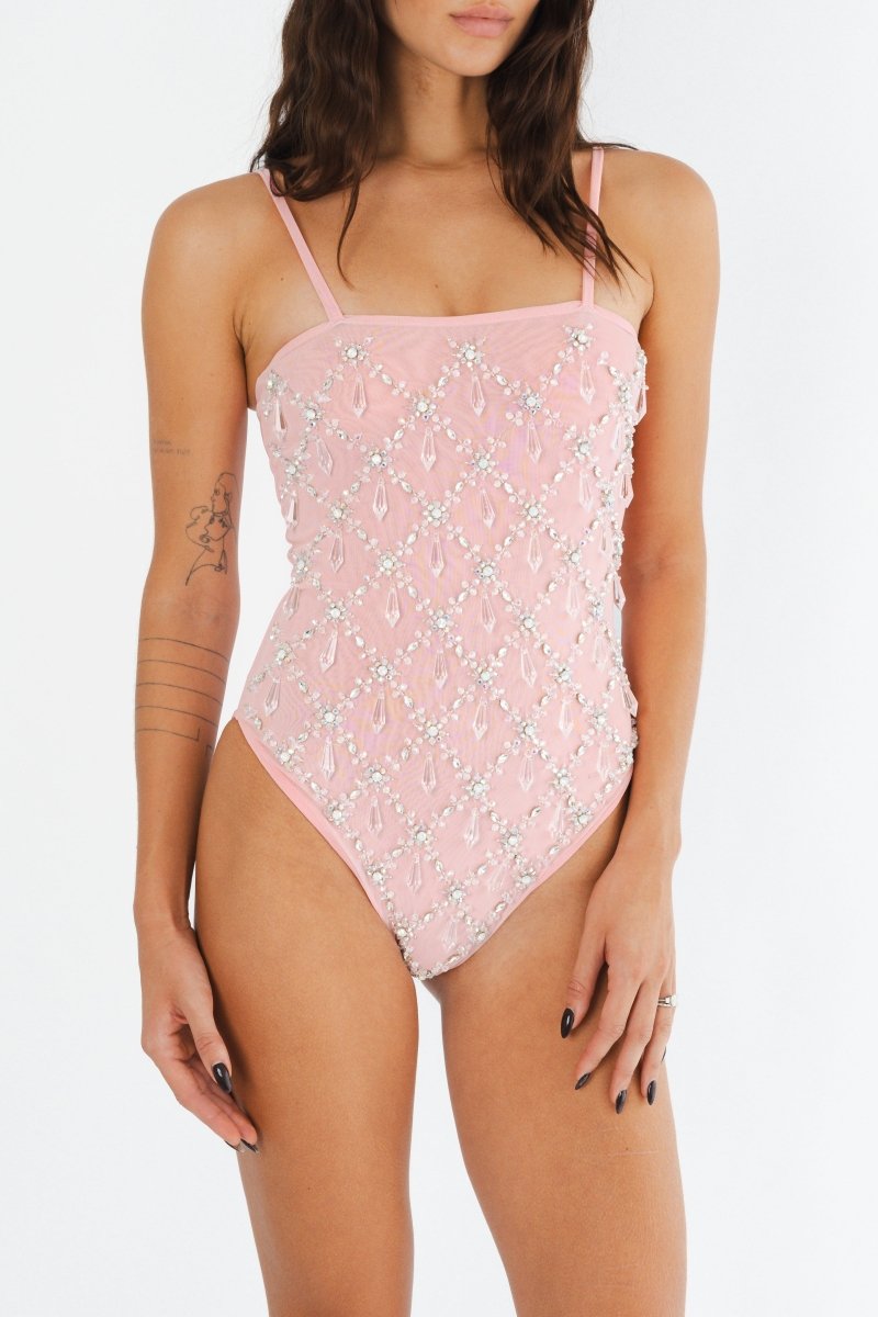 Calliope Thin Straps Swimsuit | Pink