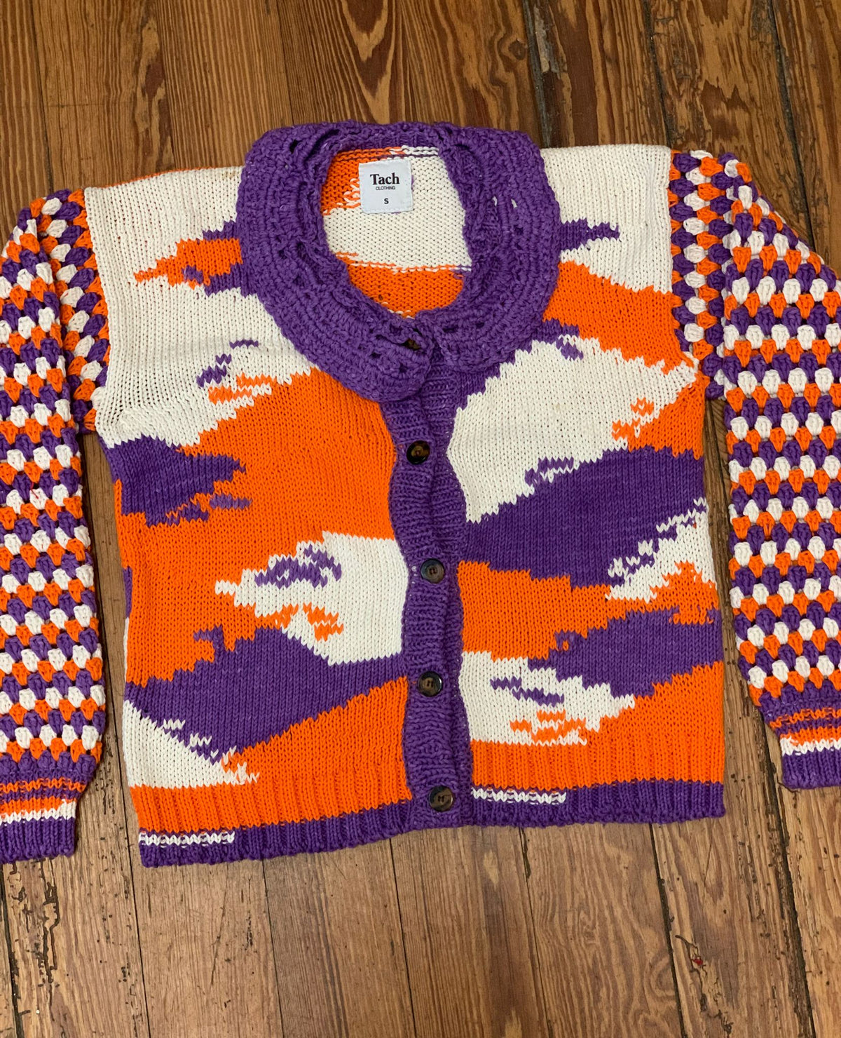 Mireia Crochet Cardigan | Lilac  &  Orange