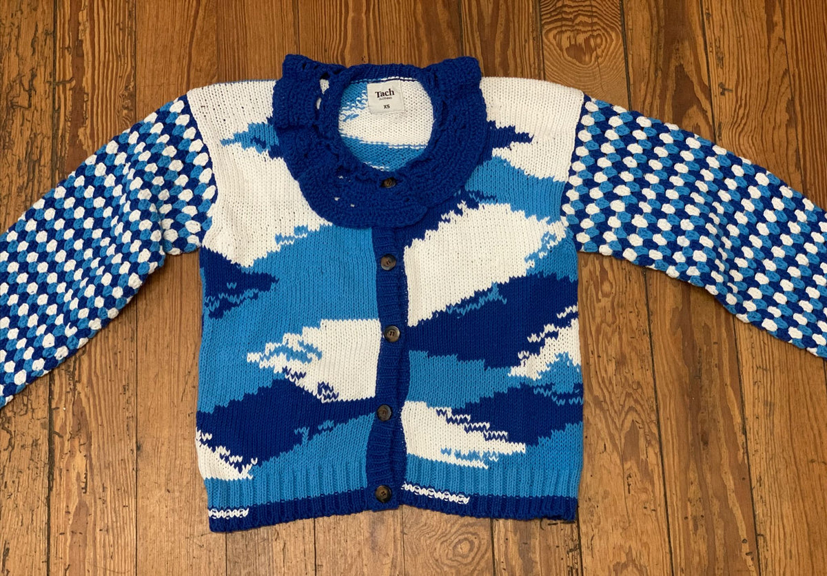 Mireia Crochet Cardigan | Aqua Blue  &  Blue
