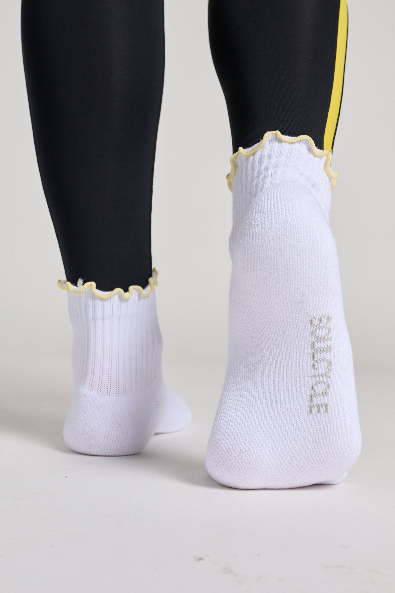 Yellow Ruffle Quarter Cut Sock | Soul by SoulCycle