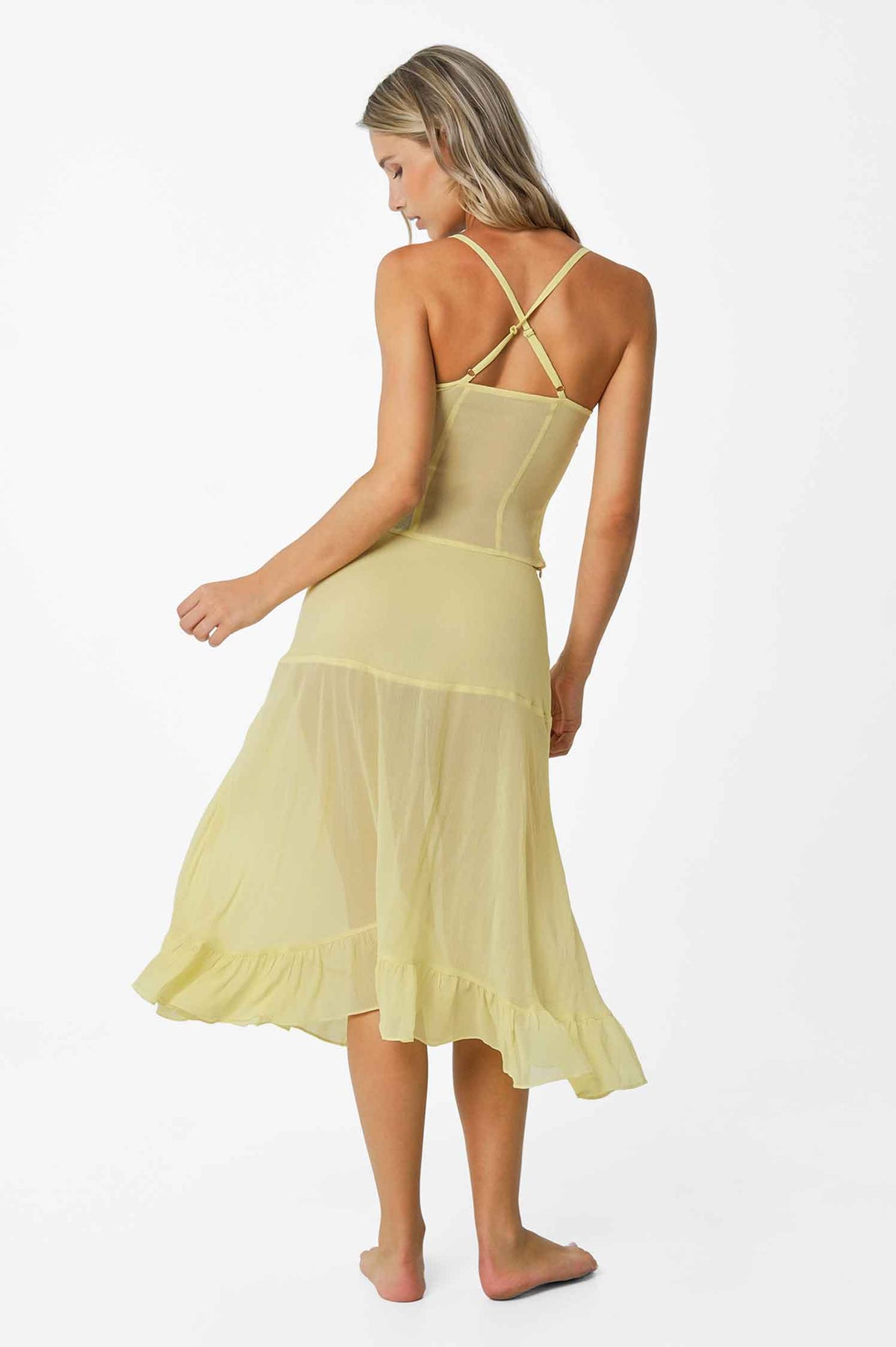Margaret Mesh Wrap Skirt / Butter Yellow FINAL SALE