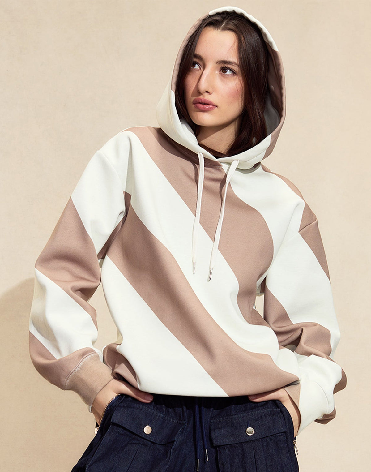 Cynthia Rowley Drew Striped Hoodie