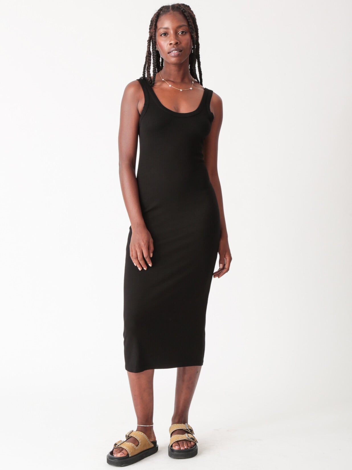 Charlie Rib Dress - Onyx | Electric & Rose