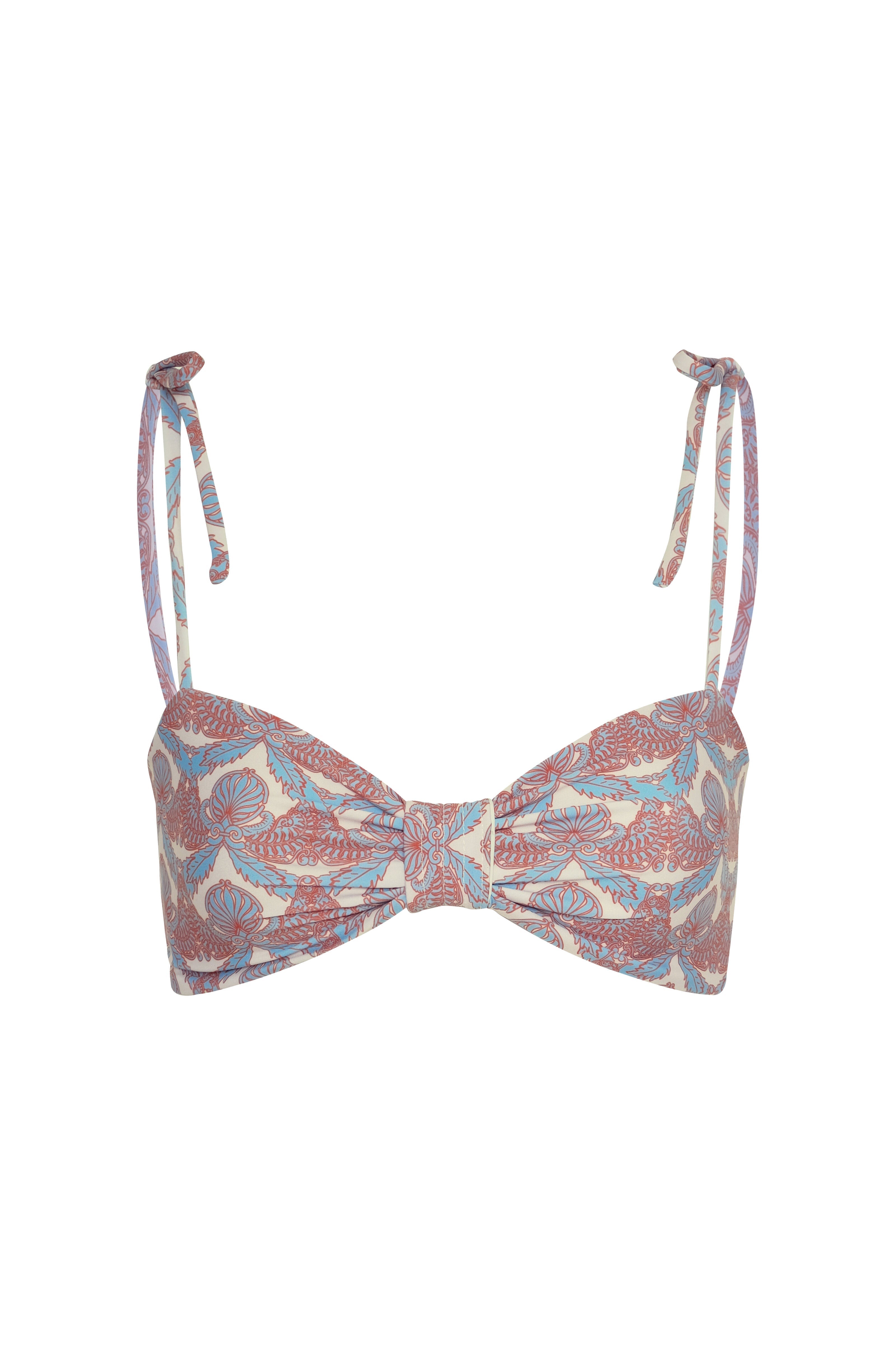 San Miguel Top / Sky Blue Ornaments - Ivory