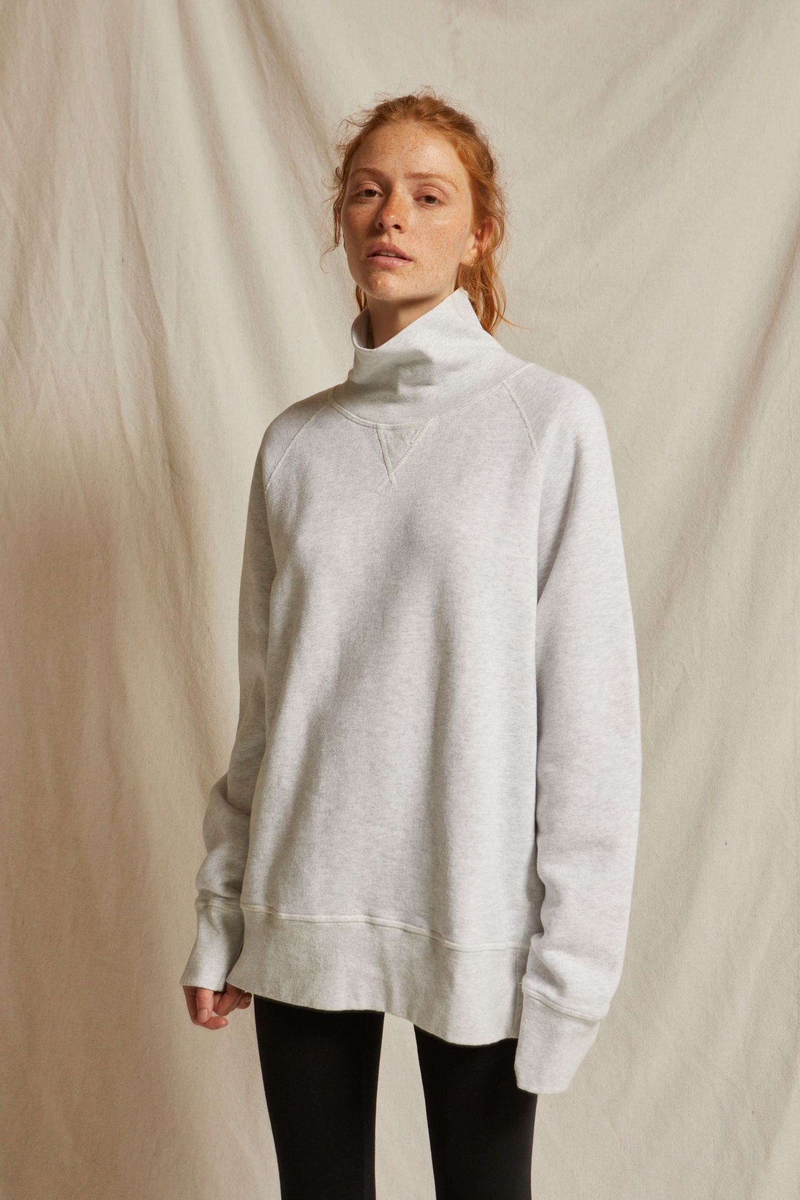 faris fleece oversized turtleneck | ash