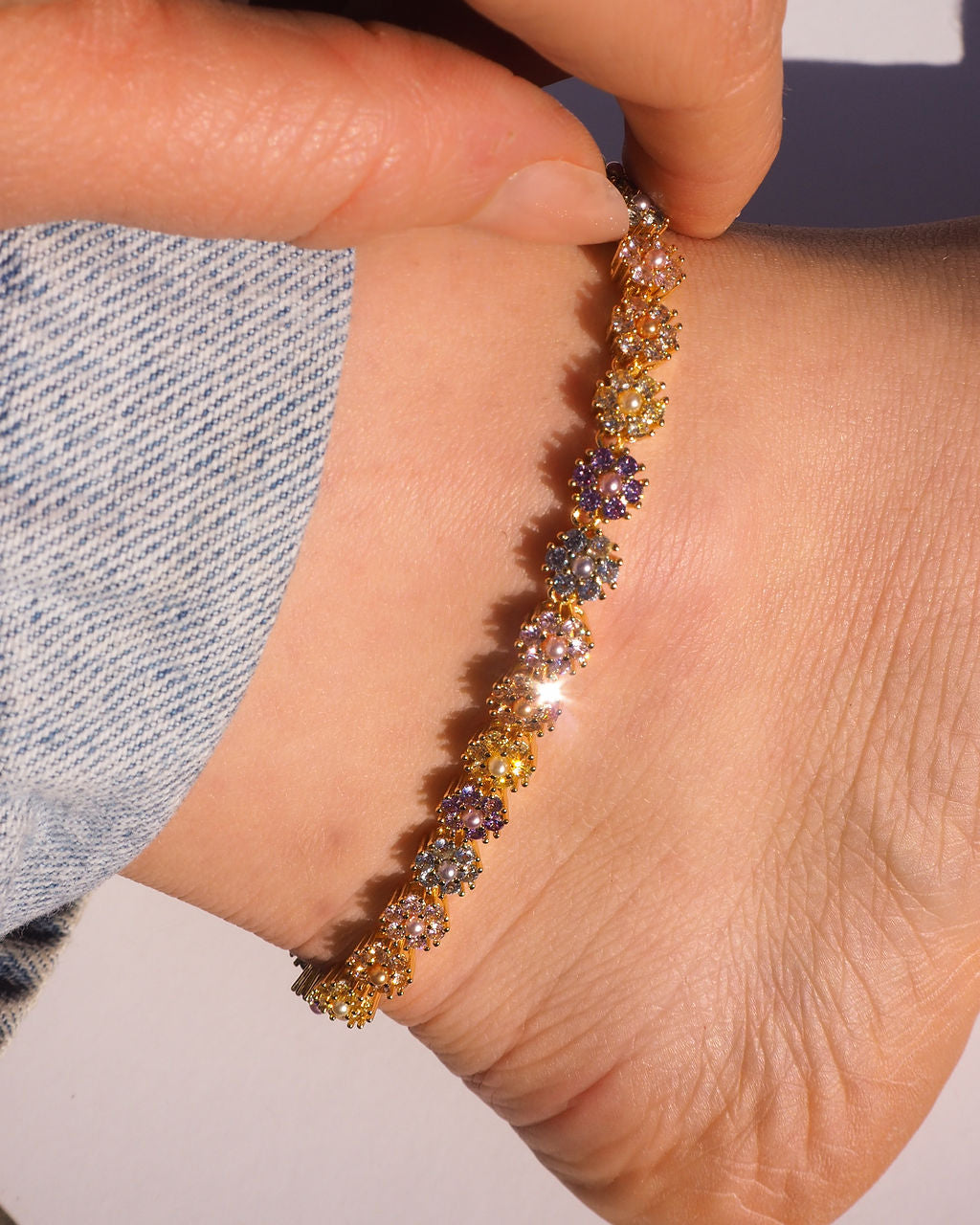 Daisy Studs Anklet- Gold