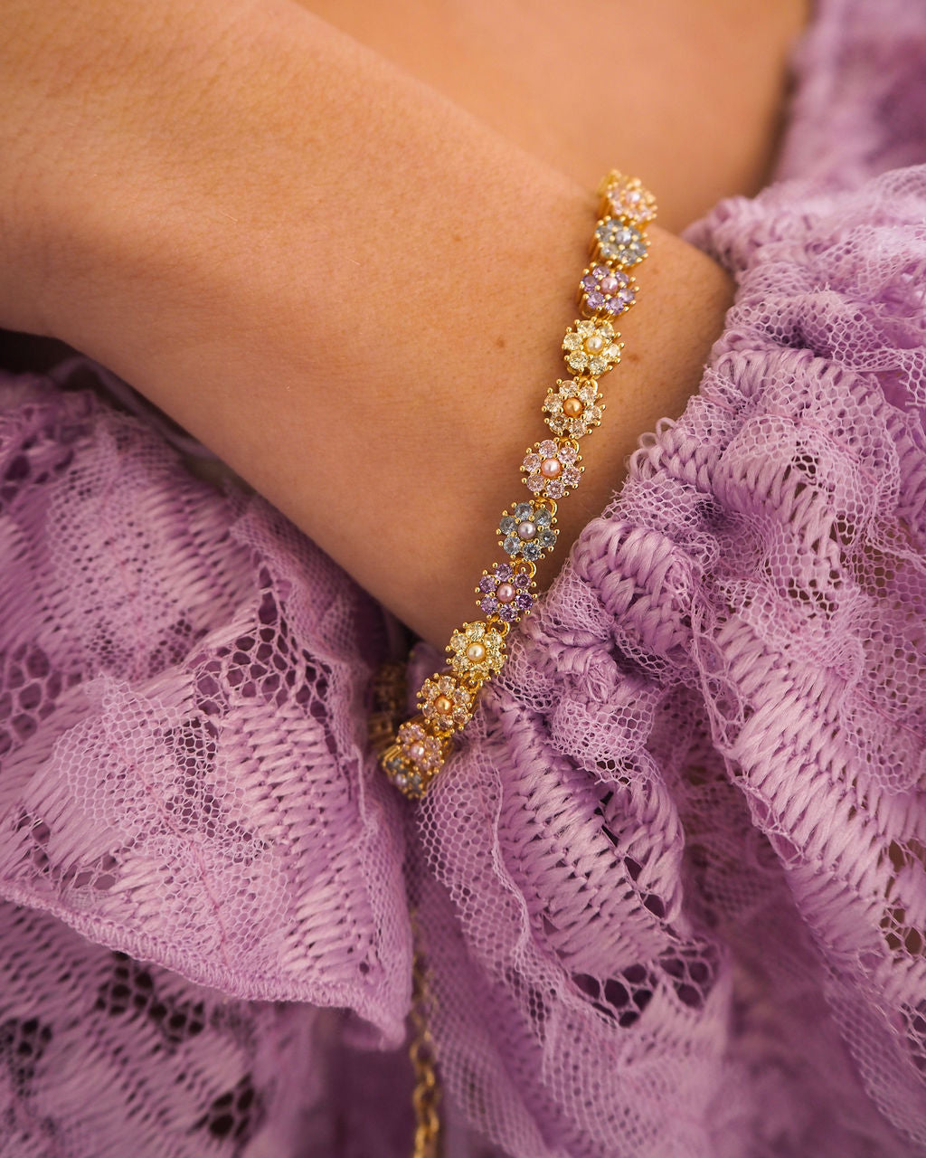 Daisy Studs Anklet- Gold