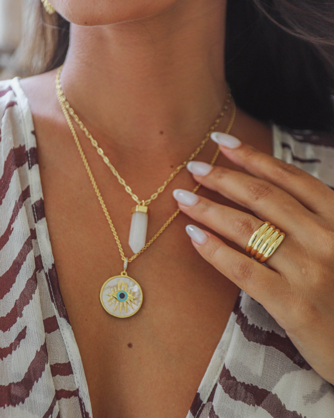 I Am Protected Necklace - Mykonos Edition (mother of pearl)