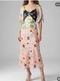 Samantha V Shaped Neckline Multi-Coloured Maxi Dress