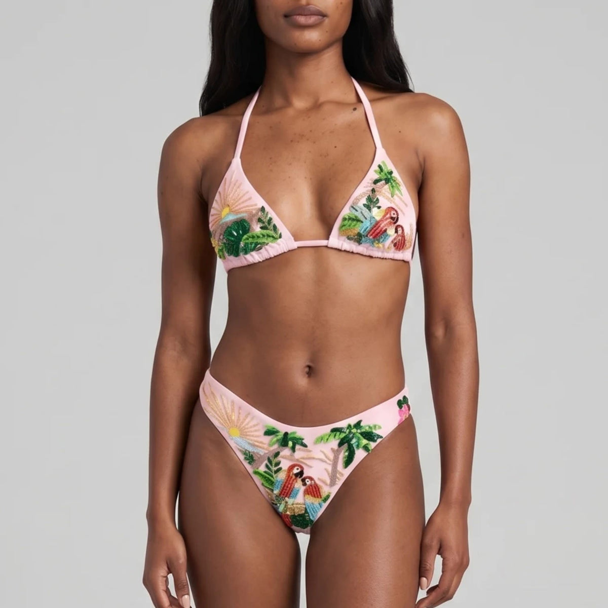 Charli Embellished Premium Tropical Bikini Bottom