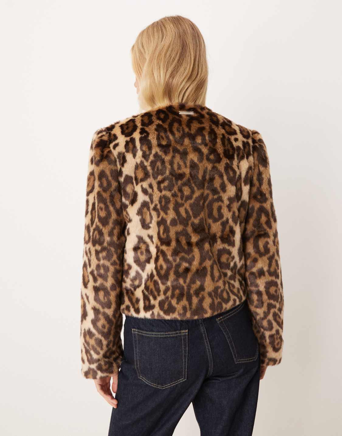 Collarless Leopard Jacket
