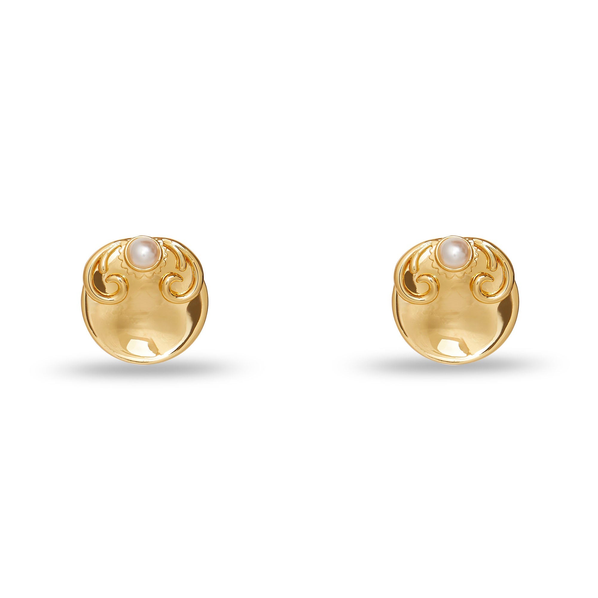 Lele Sadoughi EARRINGS ONE SIZE GOLD FILIGREE DISK BUTTON EARRINGS