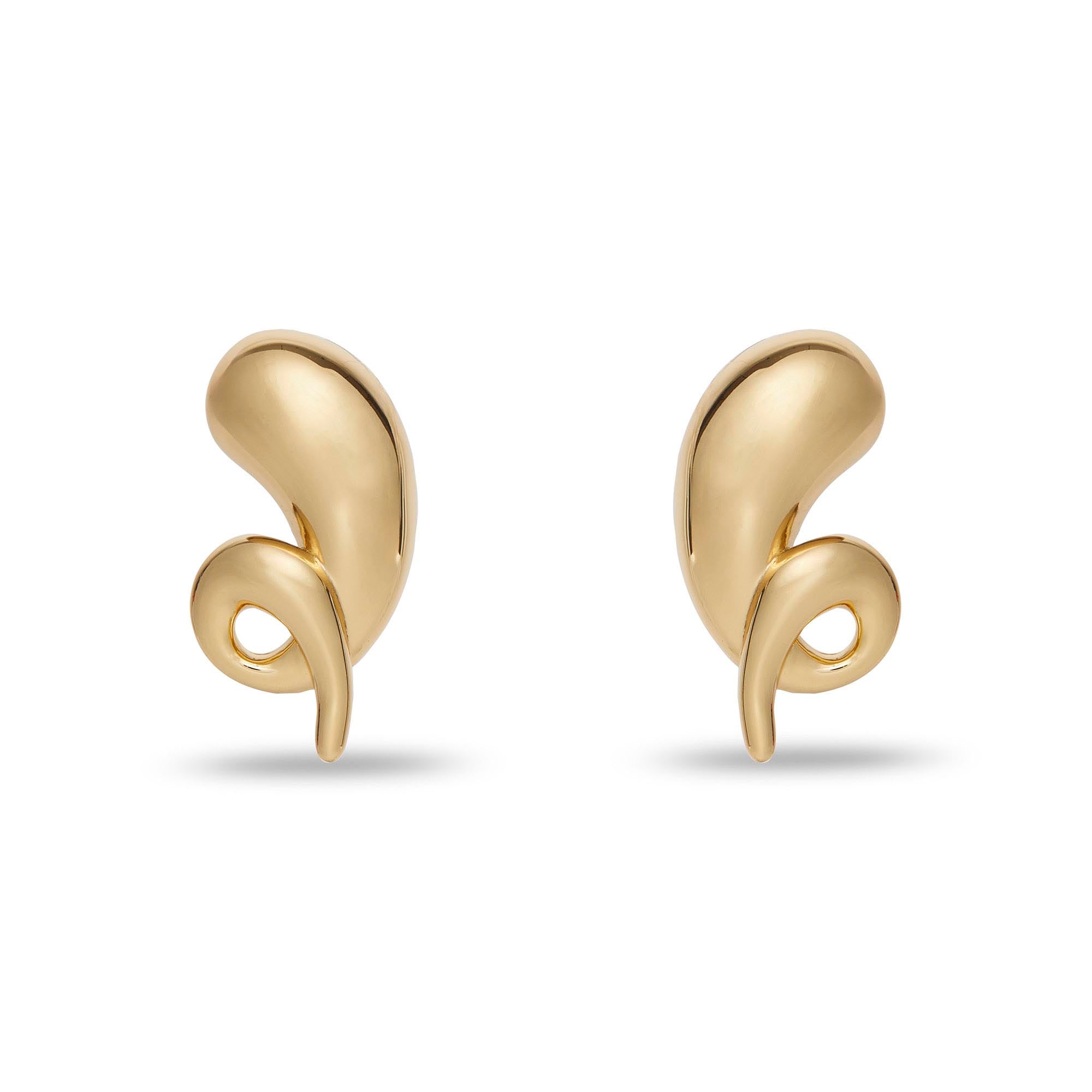 Lele Sadoughi EARRINGS ONE SIZE GOLD TWIRLY BUTTON EARRINGS