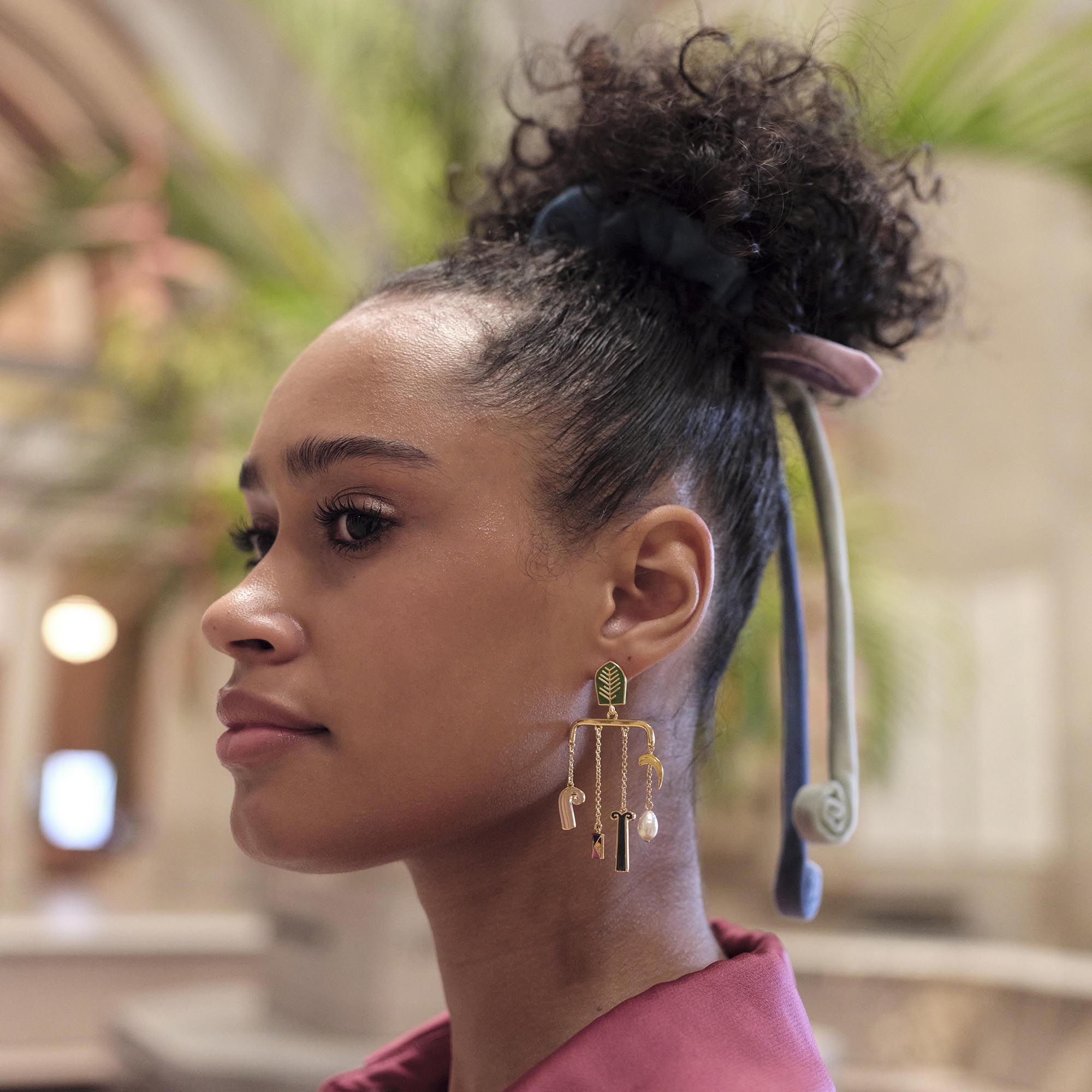 Lele Sadoughi EARRINGS THE MET X LELE KLEE BLACK COLUMNS IN A LANDSCAPE MOBILE EARRINGS