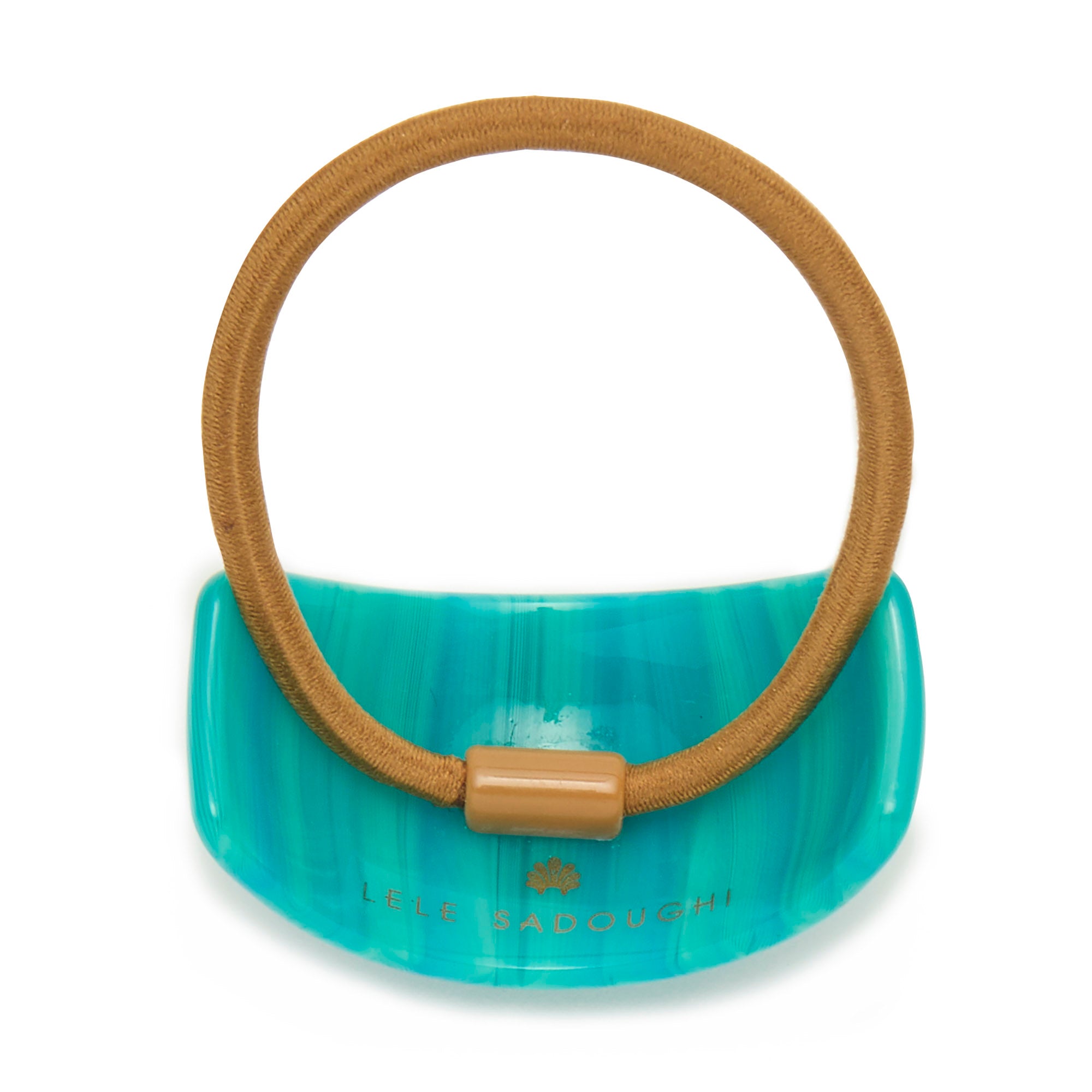 Lele Sadoughi HAIR TURQUOISE ACETATE GENIE HAIR TIE