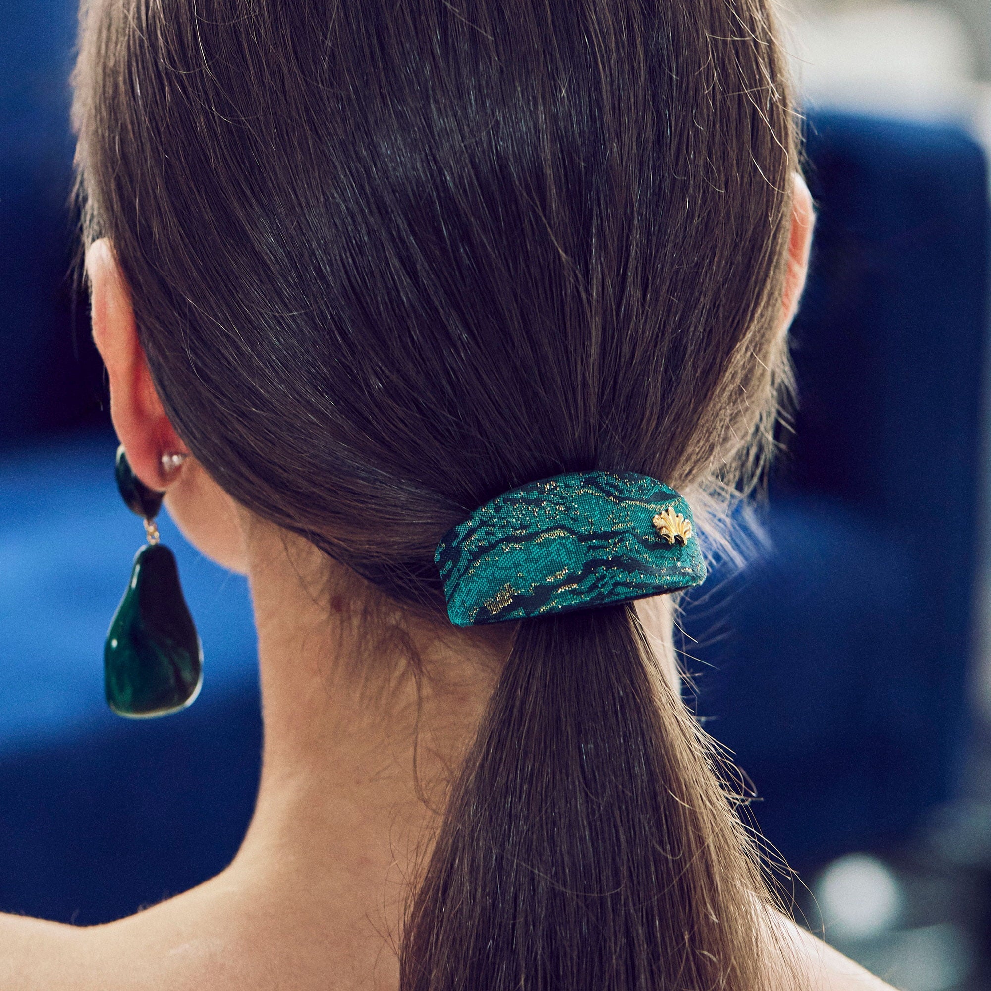 Lele Sadoughi HAIR TURQUOISE ACETATE GENIE HAIR TIE