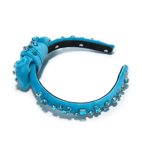 Lele Sadoughi HEADBANDS CATERPILLAR BLUE ALICE BOW EMBELLISHED HEADBAND