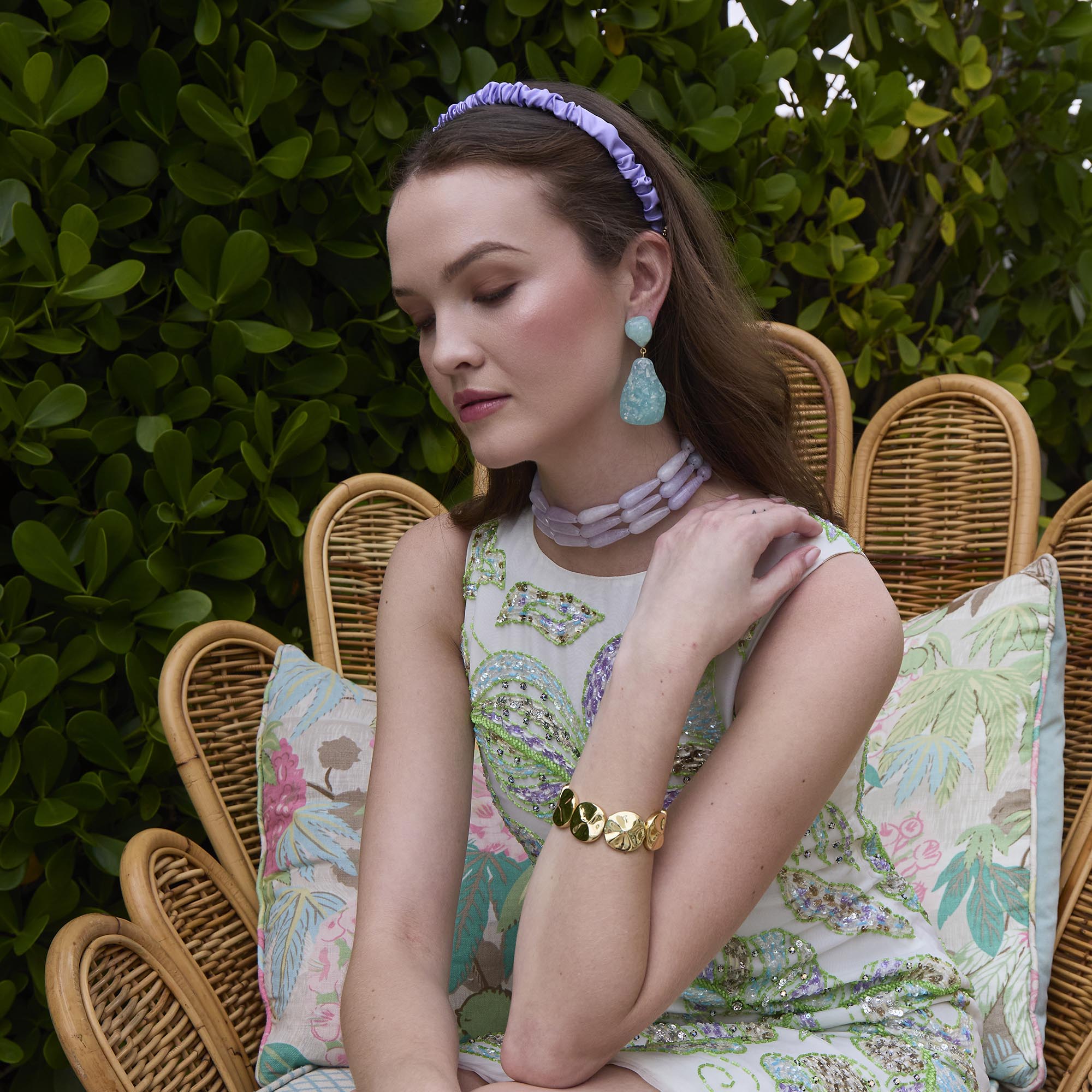 Lele Sadoughi HEADBANDS IRIS JESSIE SATIN HEADBAND
