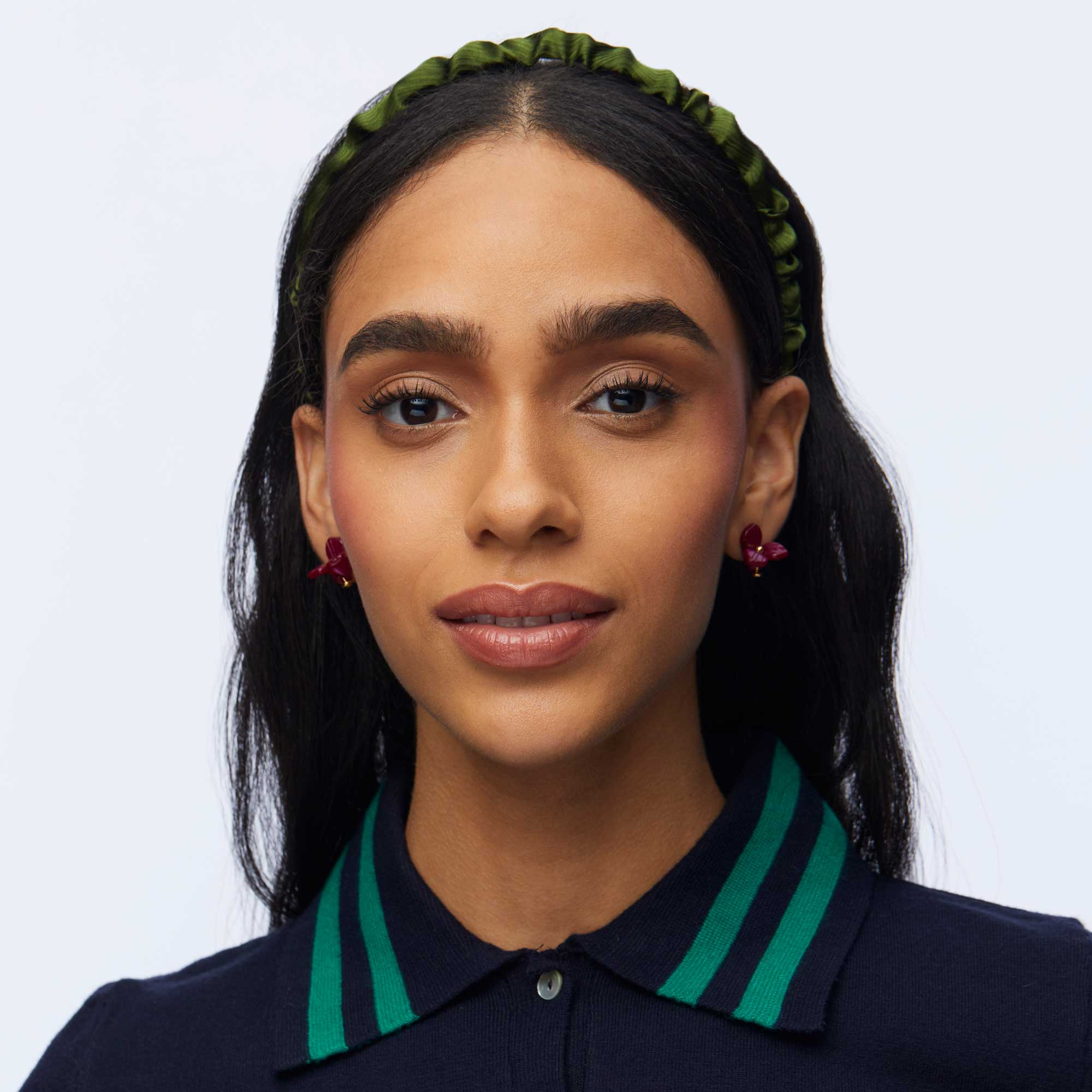 Lele Sadoughi HEADBANDS PINE GREEN JESSIE SILK HEADBAND