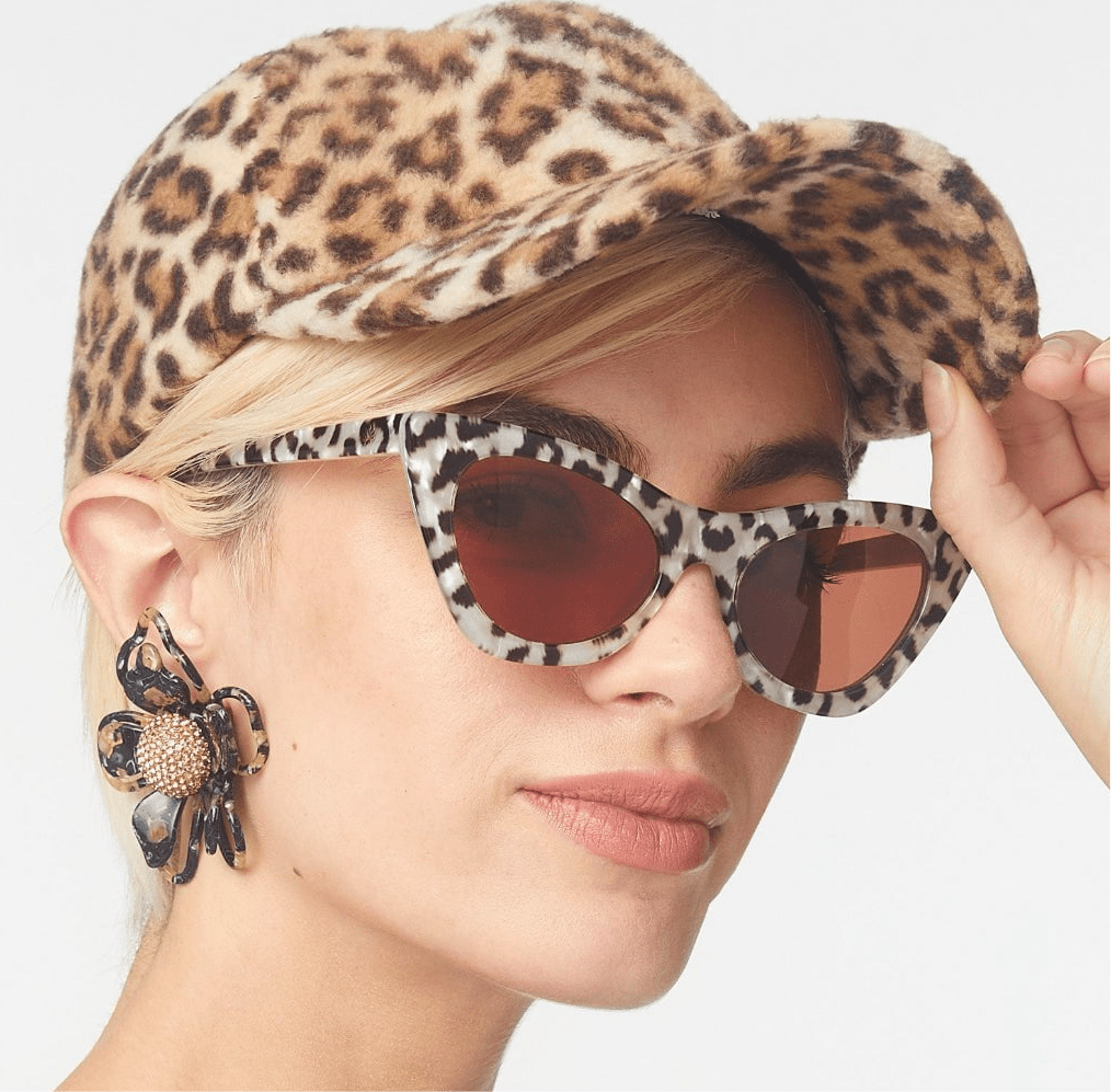 Lele Sadoughi SUNGLASSES LEOPARD DOWNTOWN CAT-EYE SUNGLASSES