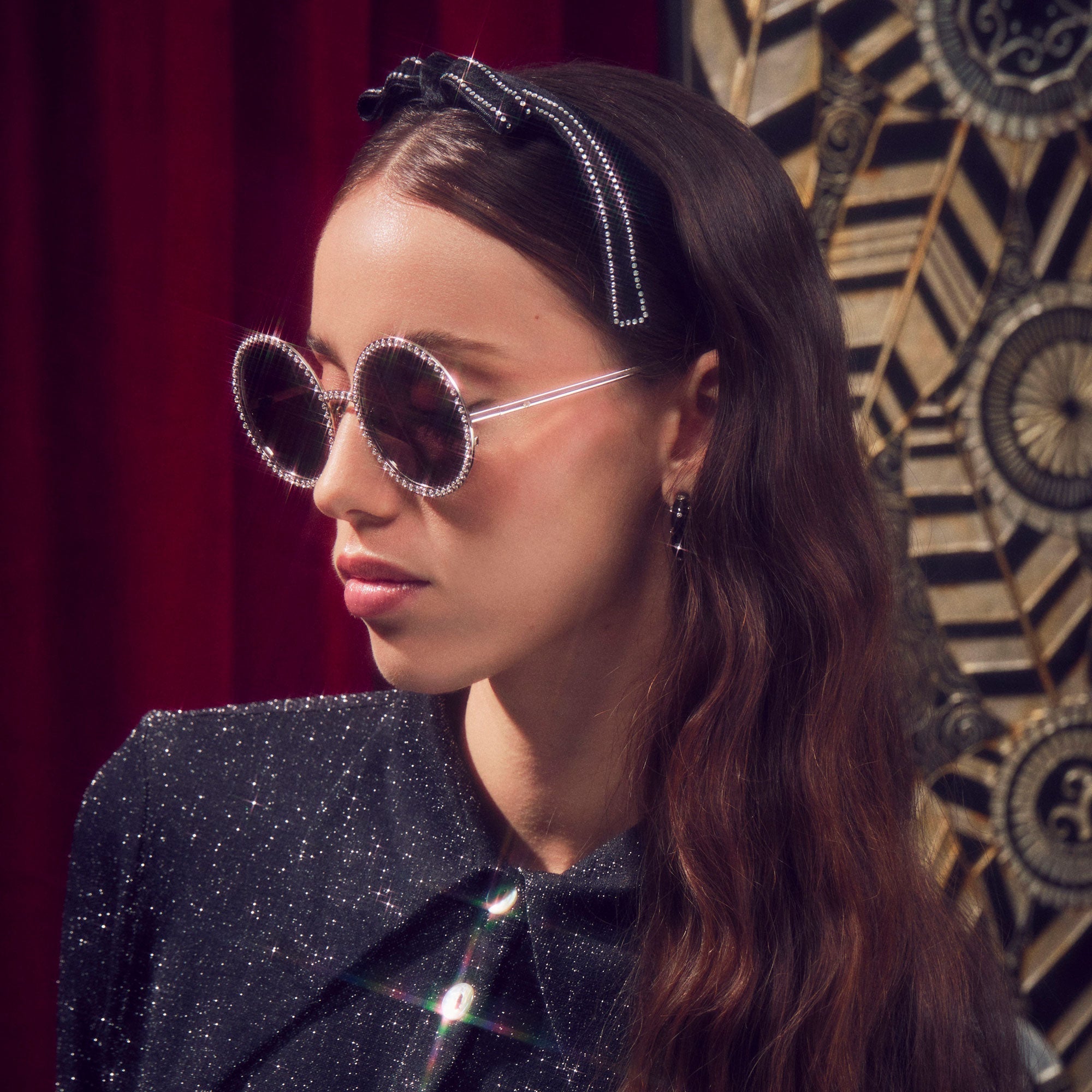 Lele Sadoughi SUNGLASSES SILVER JUDY SUNGLASSES