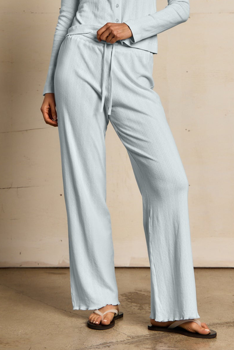 mary pointelle sleep pant | sky blue