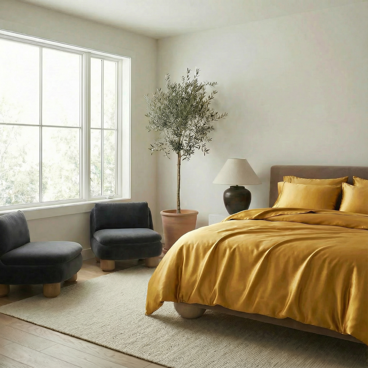 Luxe Sateen Duvet Cover / Brass