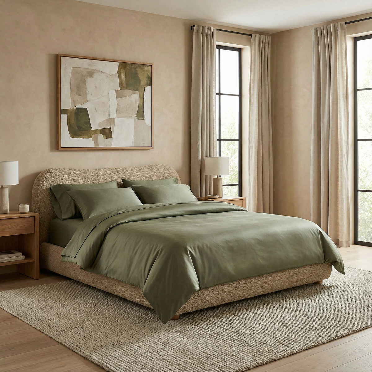 Luxe Sateen Duvet Cover / Fern