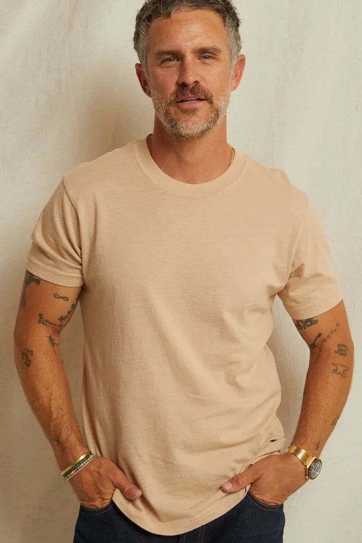 mick recycled cotton tee | dune