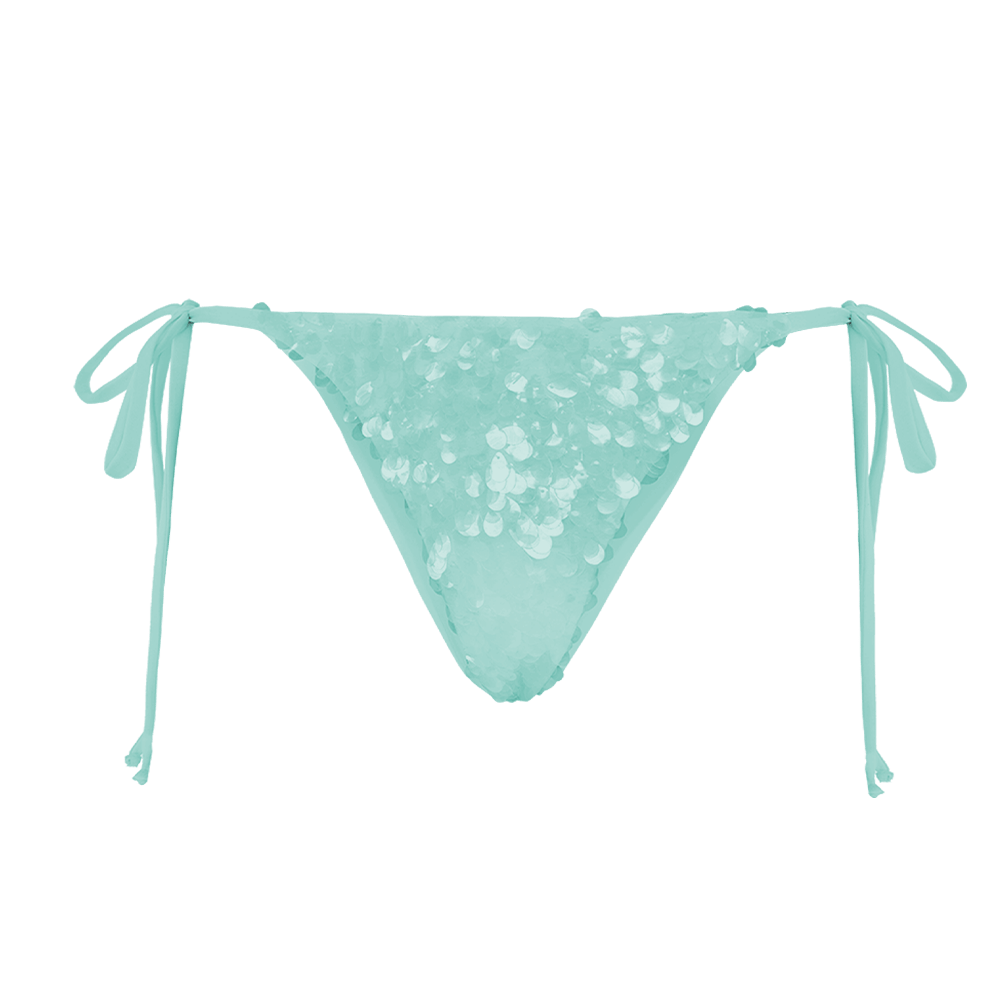 Sienna Sequin Embroidery Bikini Bottoms Mint Blue