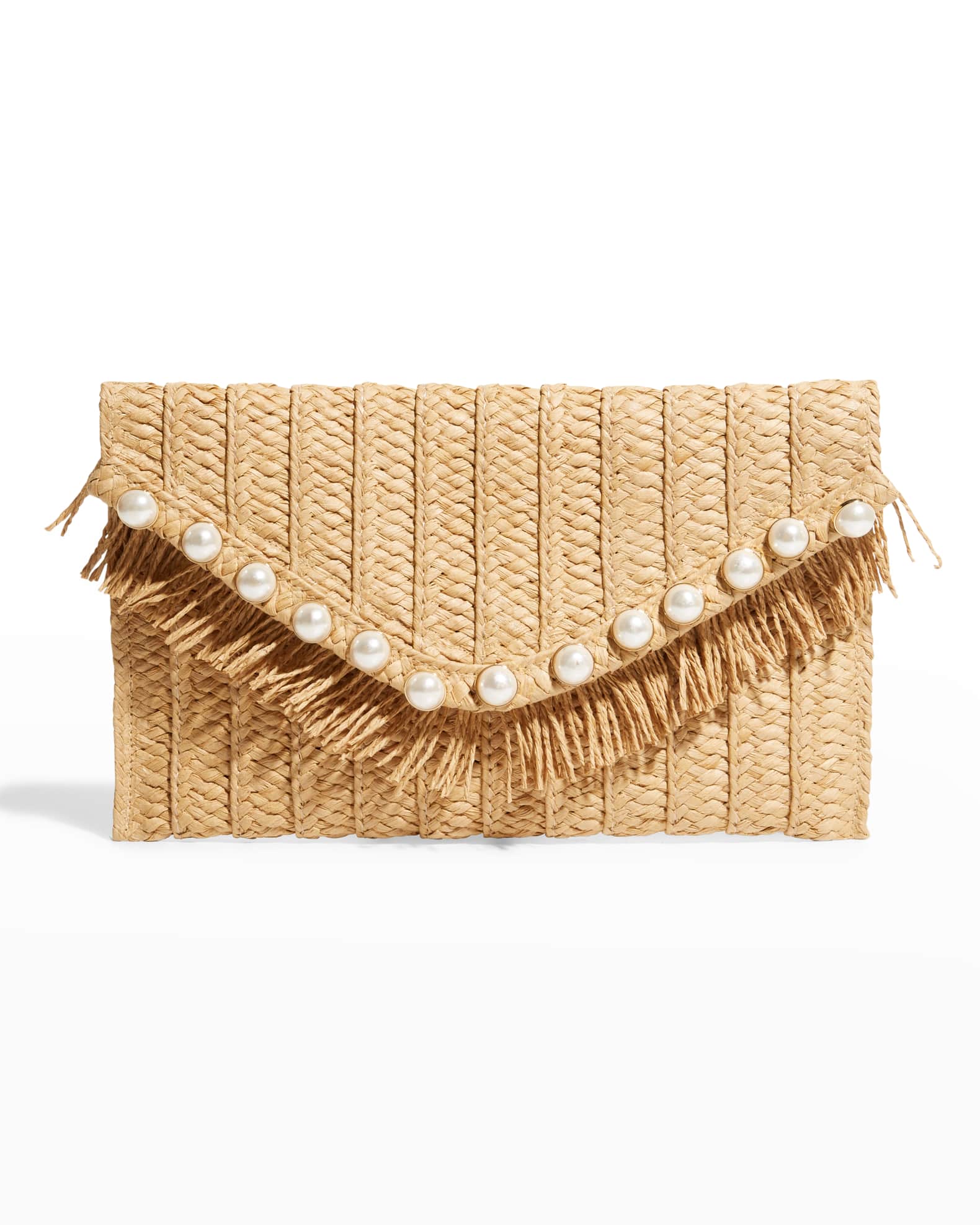 Jojo Pearl Clutch | Sand White