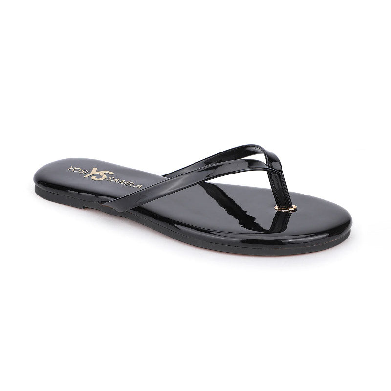 Rivington Flip Flop in Black Patent - Yosi Samra  - Women's Sandals