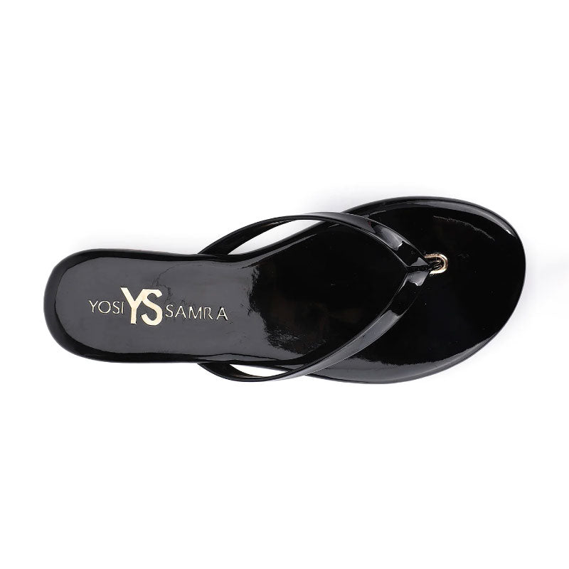 Rivington Flip Flop in Black Patent - Yosi Samra  - Women's Sandals
