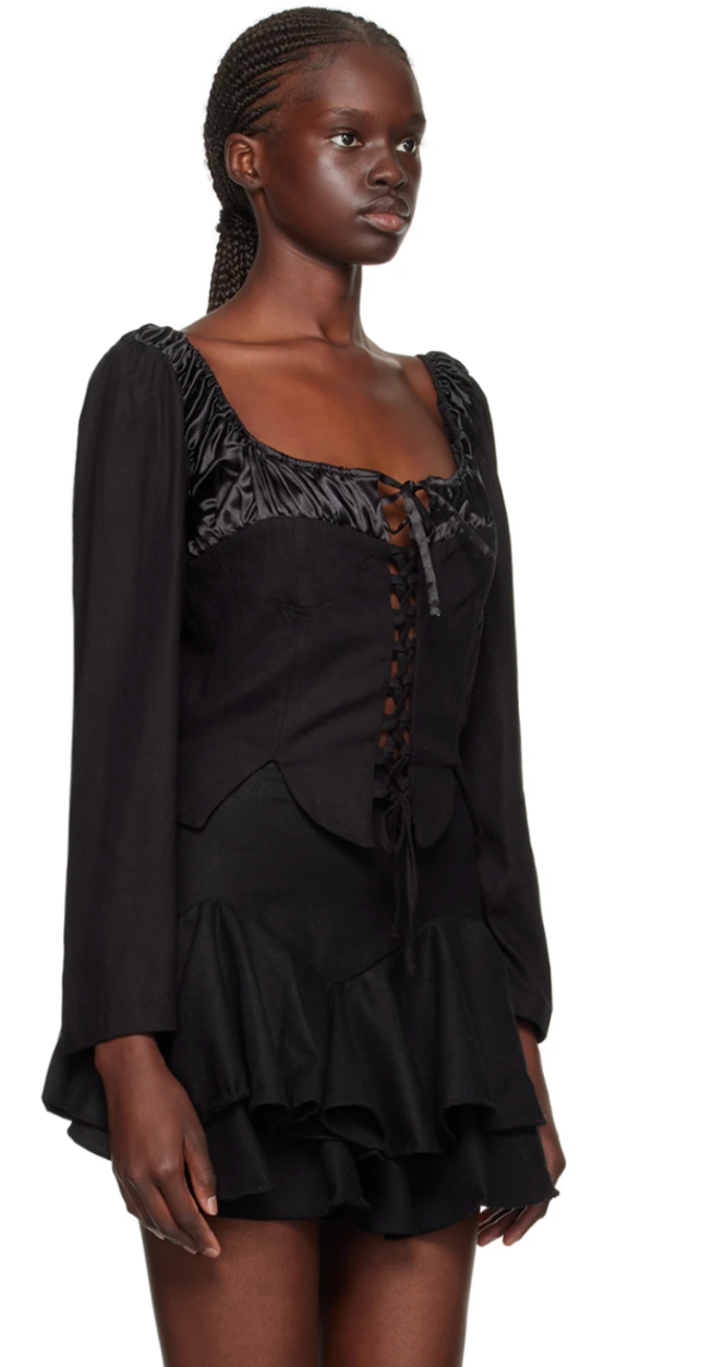 Salvia Corset Blouse | Black