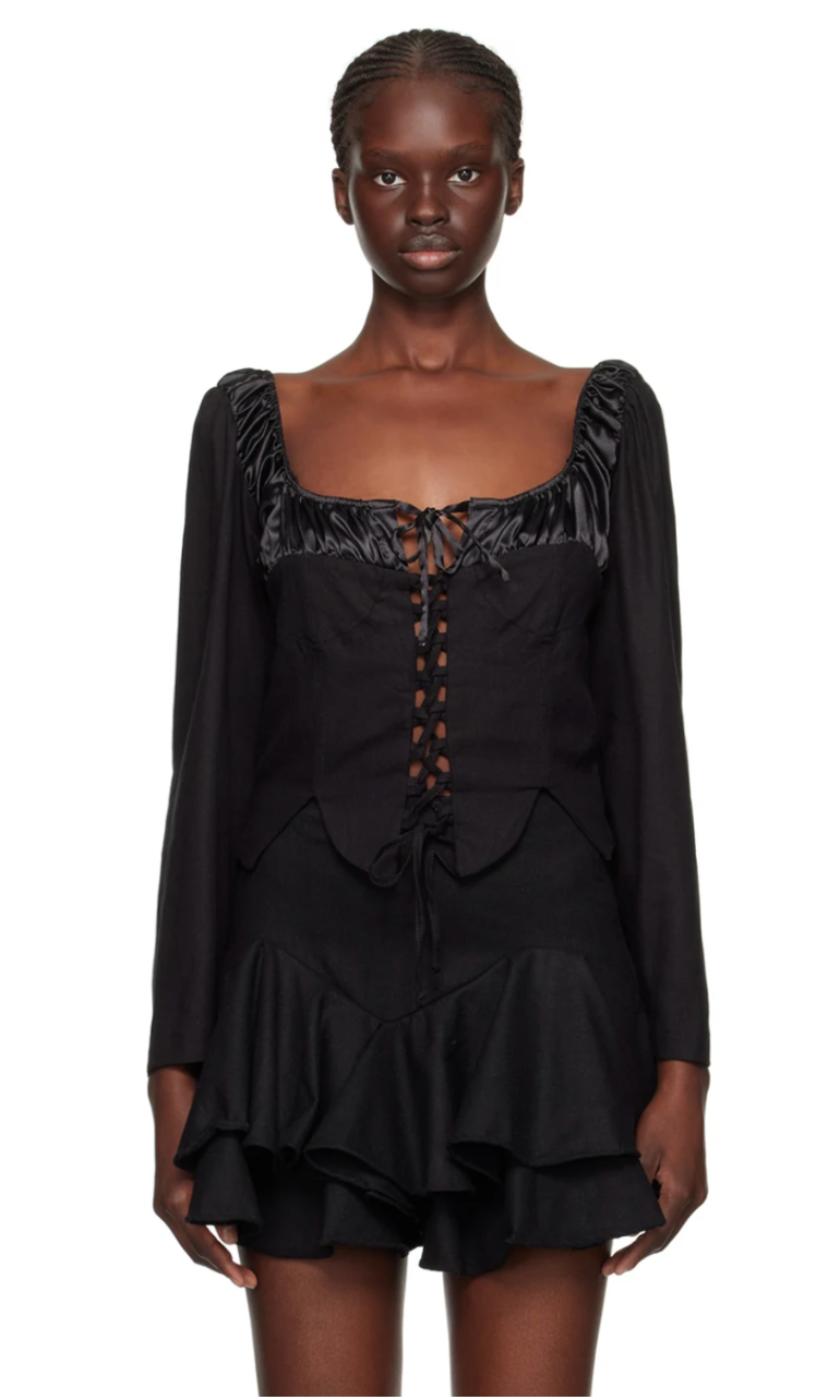 Salvia Corset Blouse | Black