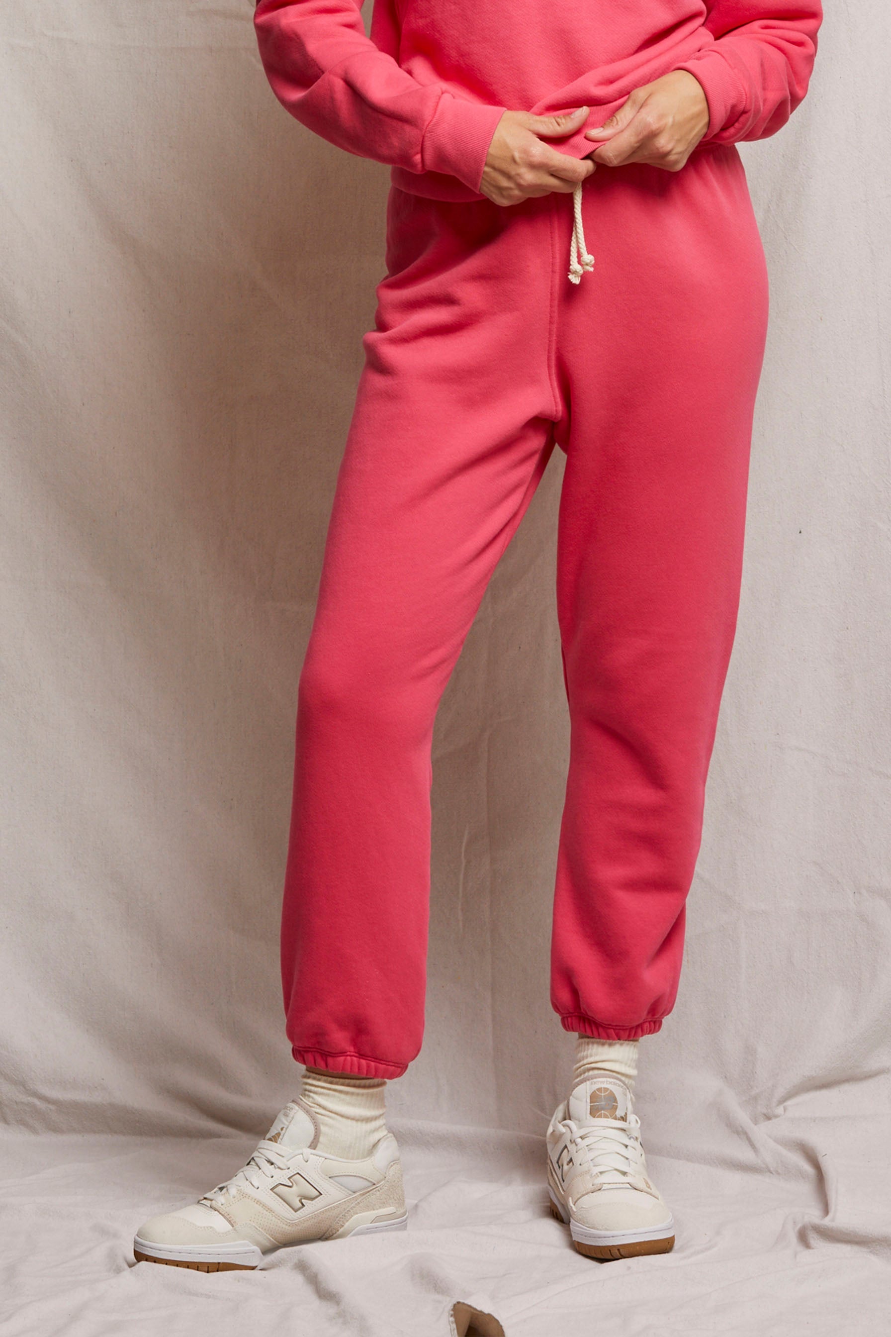 stevie fleece easy sweatpant | pink bloom