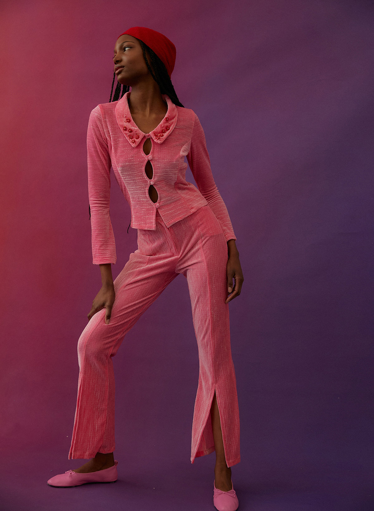 Luna Velvet Shirt | Pink