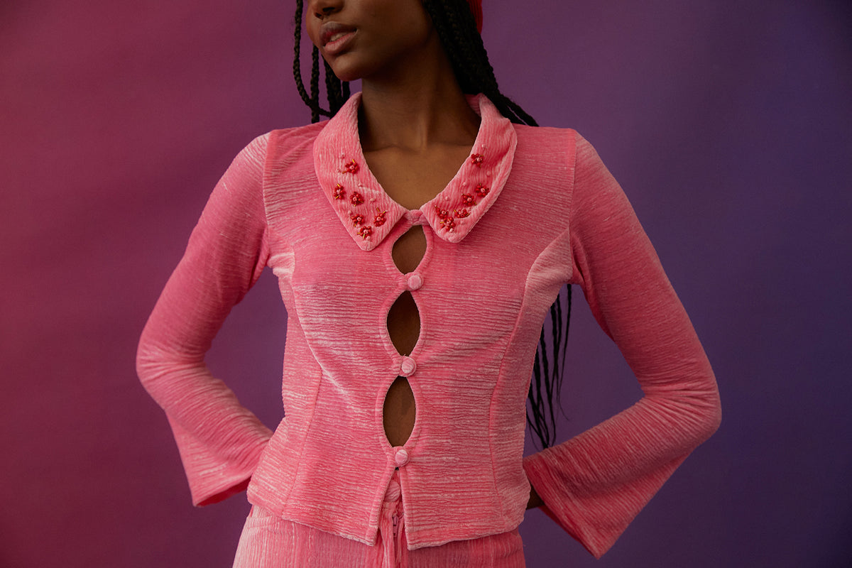 Luna Velvet Shirt | Pink