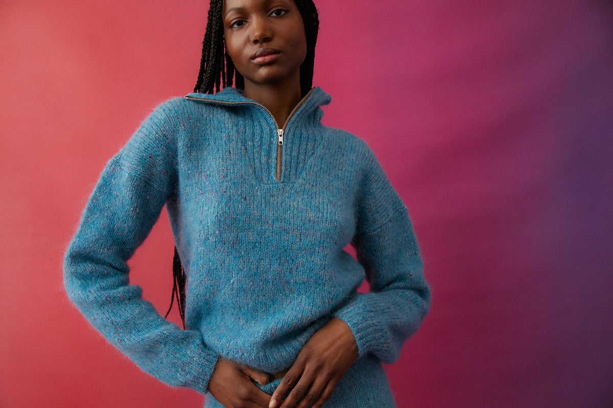 Gabrielle Knit Sweater | Light Blue