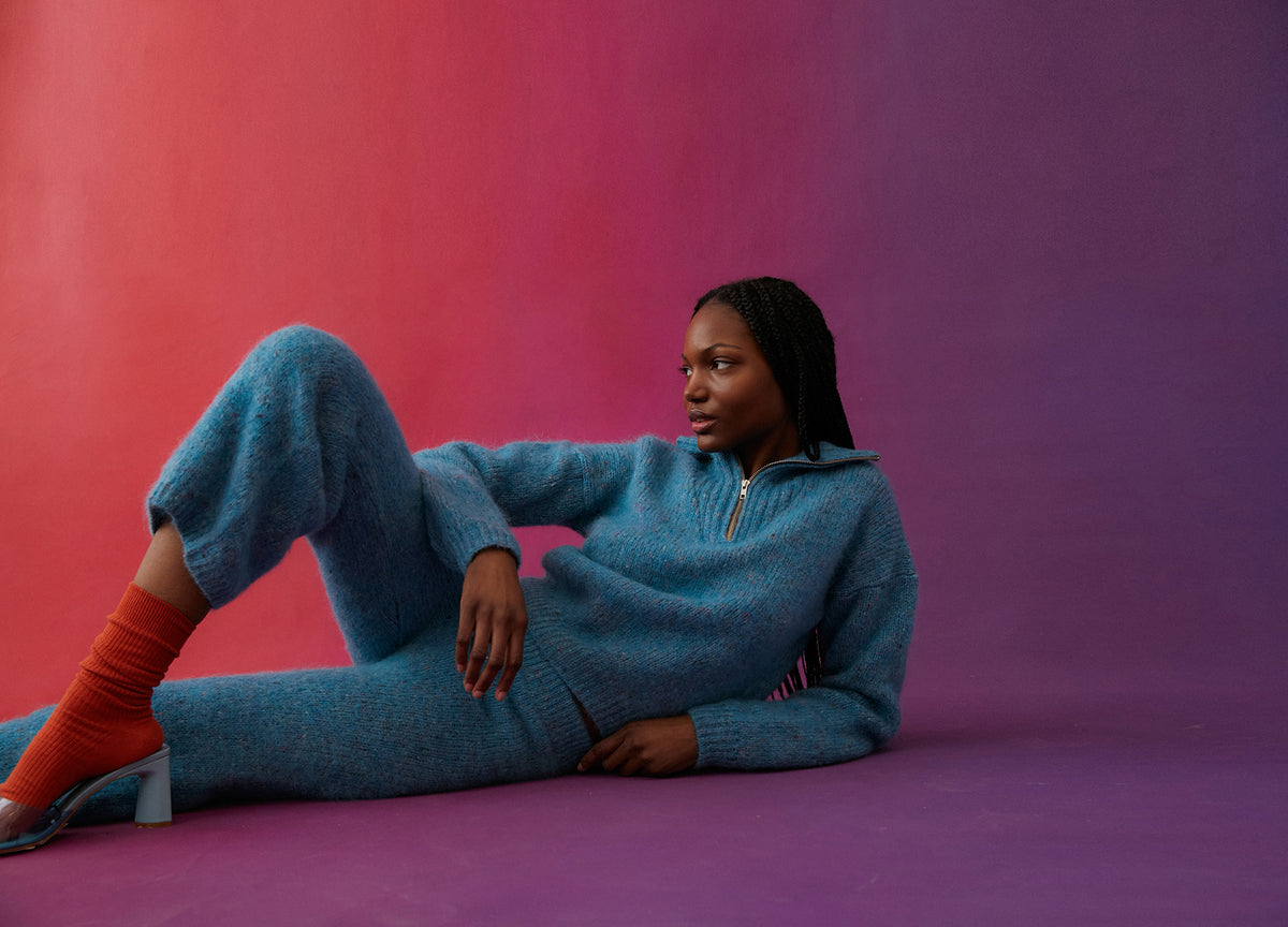 Gabrielle Knit Sweater | Light Blue
