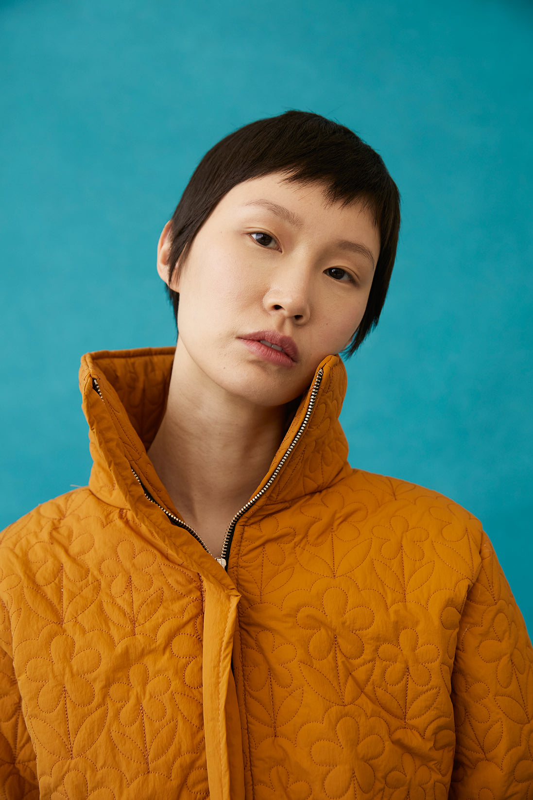 Kika Floral Quilted Jacket | Brown