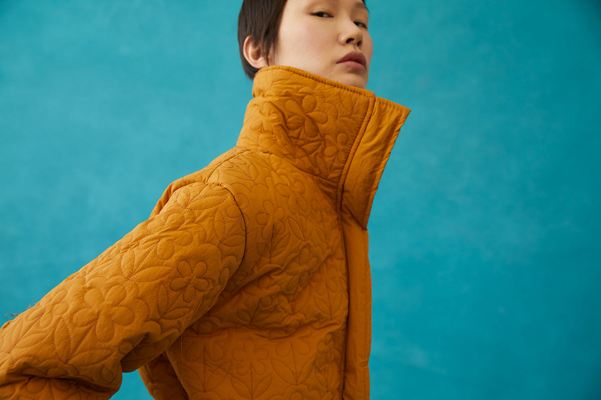 Kika Floral Quilted Jacket | Brown