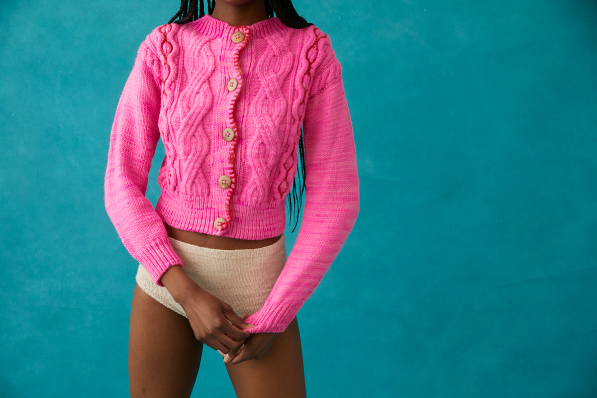 Jackie Wool Cardigan | Pink