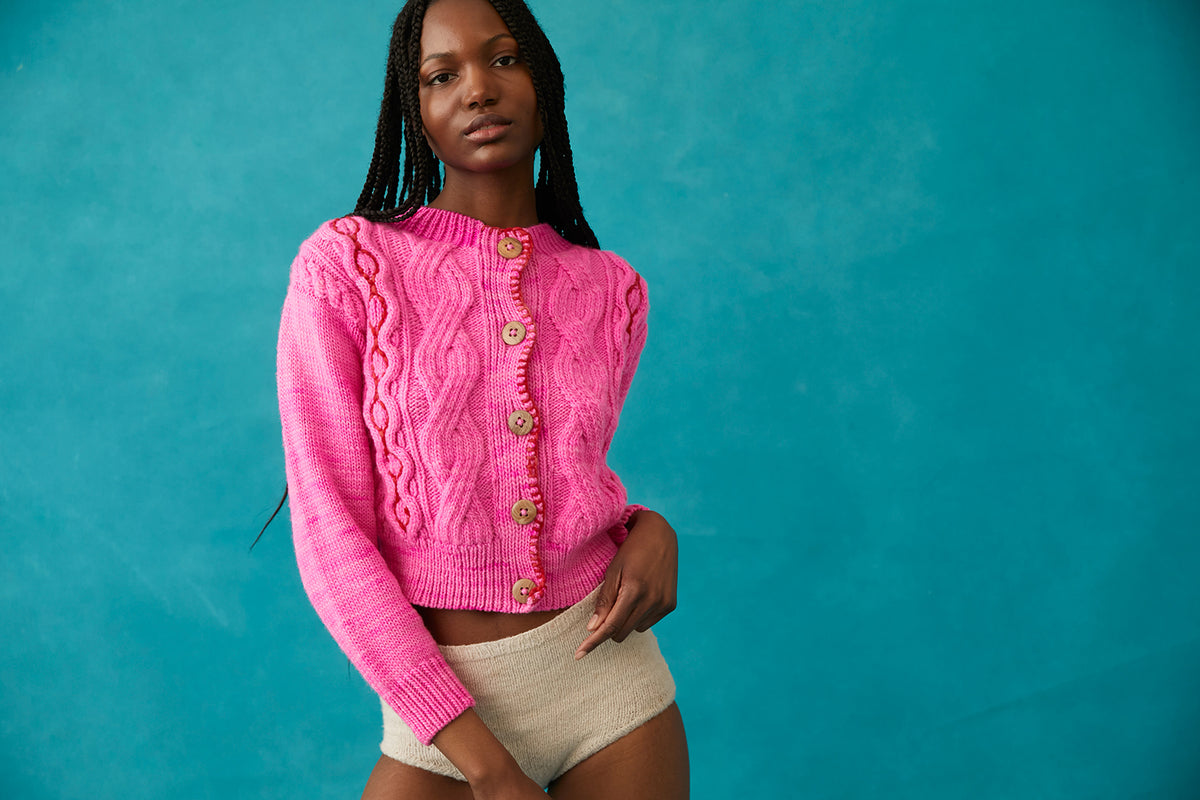 Jackie Wool Cardigan | Pink